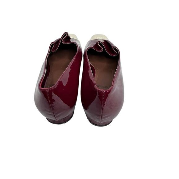 L'AUTRE CHOSE Red and Ivory Patent Leather Women's Loafers Size UE 37 Pleaded - Picture 5 of 13